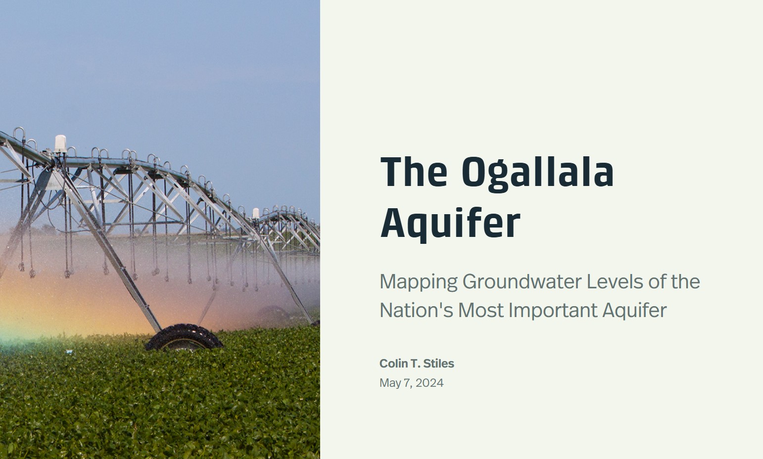Analyzing Groundwater Levels of the Ogalalla Aquifer